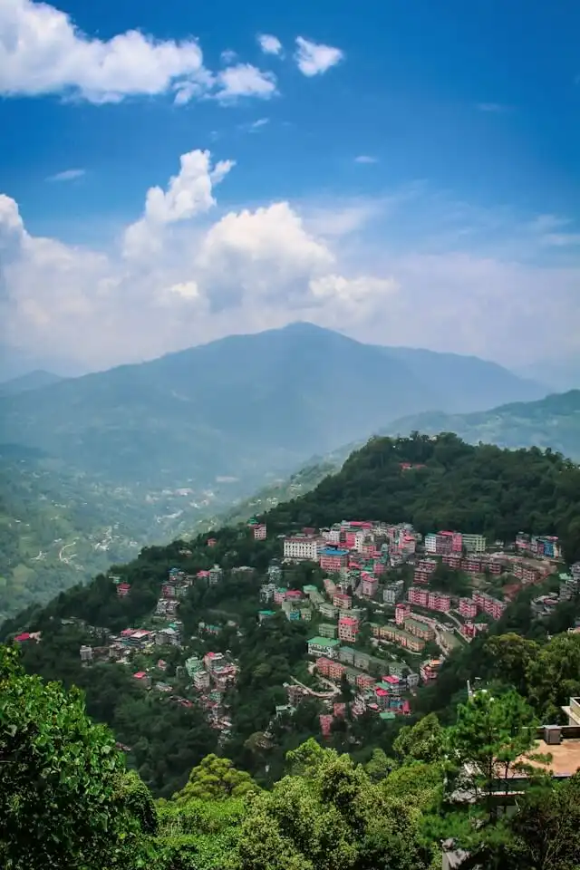 View on colourful houses of Darjeeling