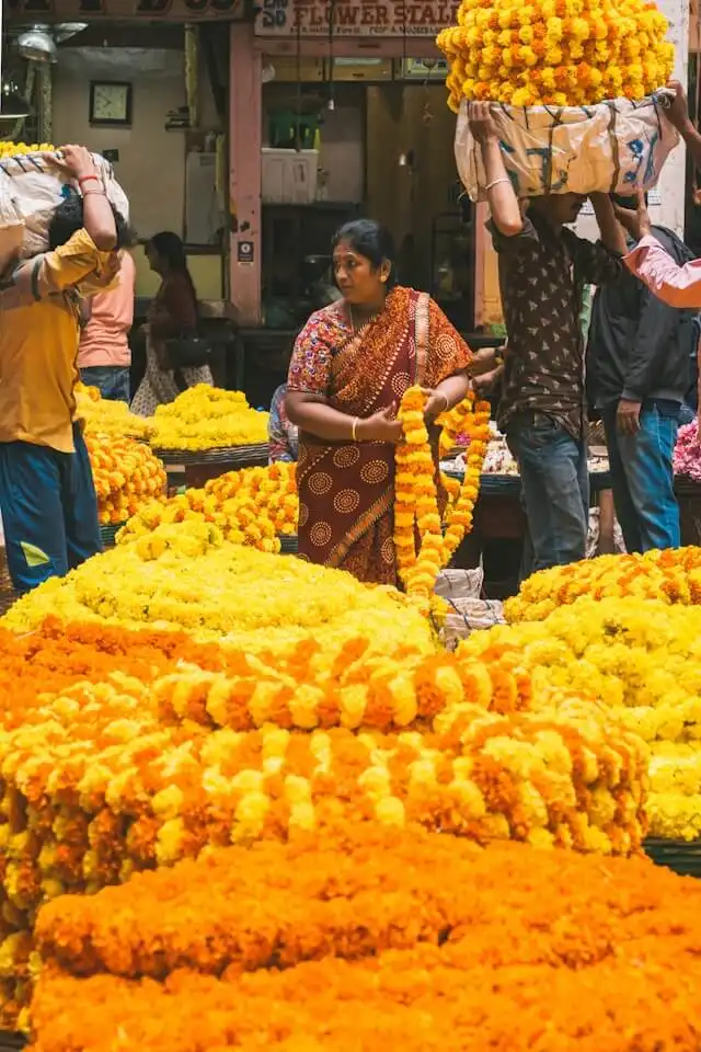 Flower market in Kolkata